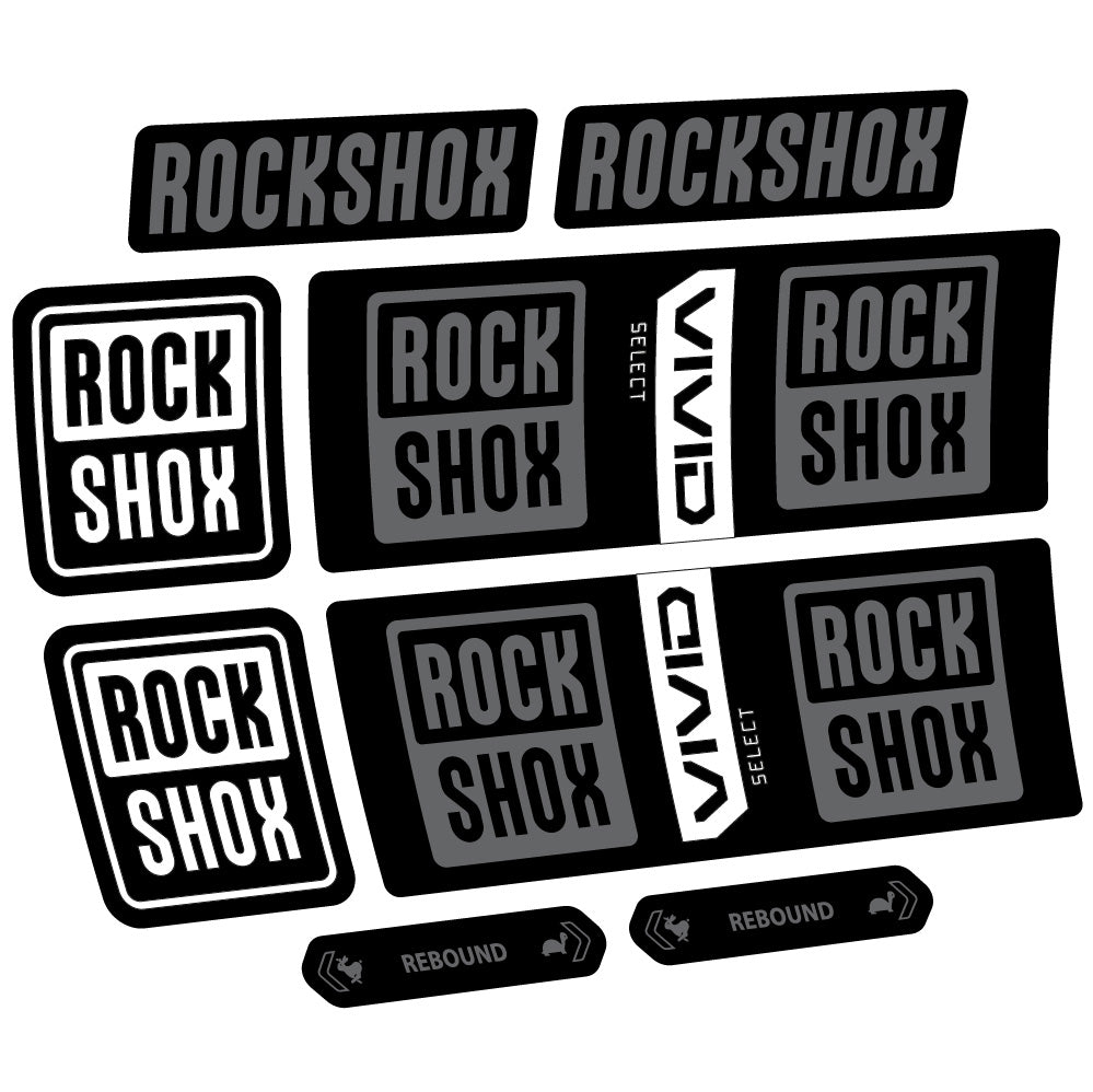 Stickers Rock Shox Vivid Coil Select compatibles Autocollants amortisseur VTT