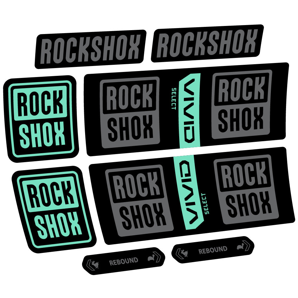 Stickers Rock Shox Vivid Coil Select compatibles Autocollants amortisseur VTT