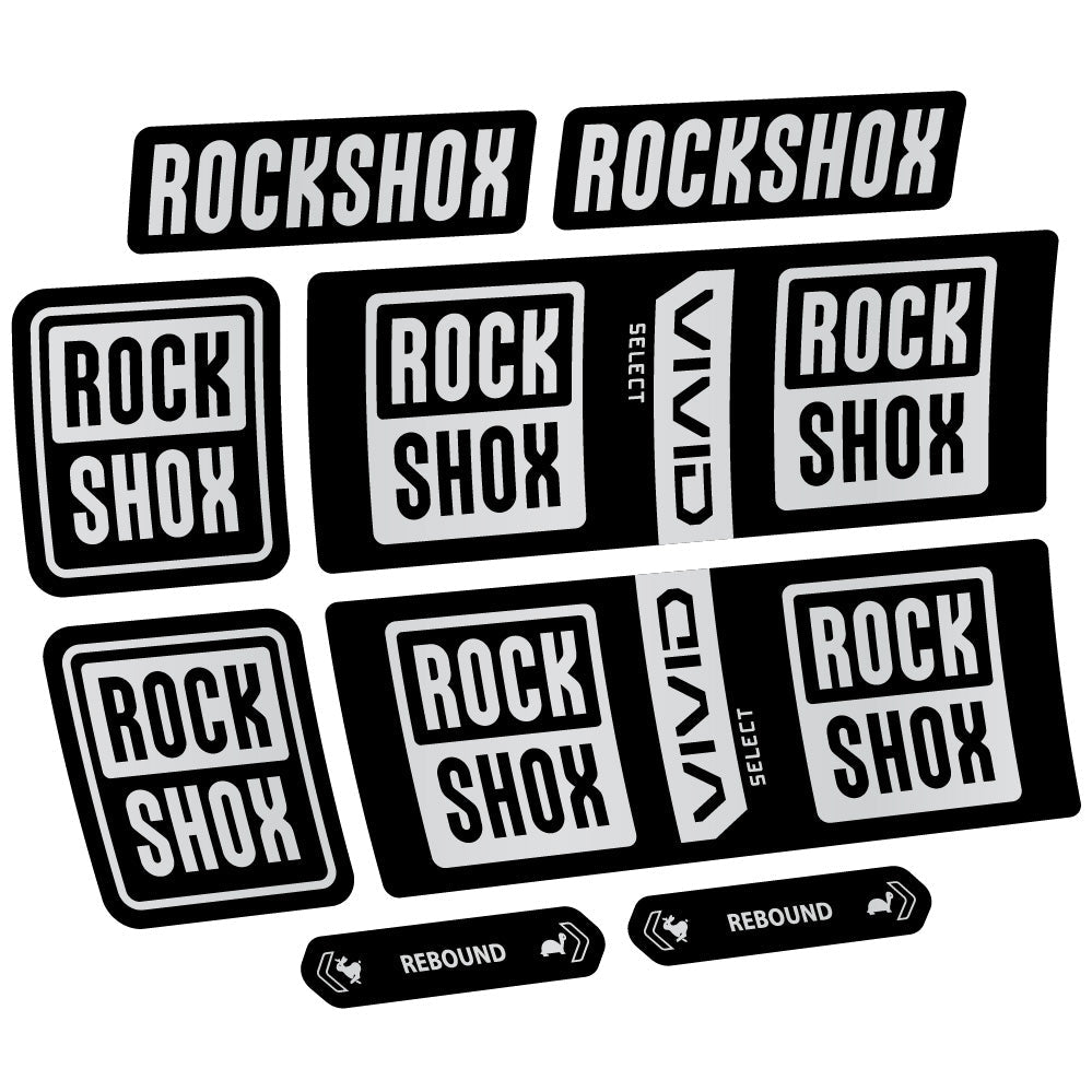 Stickers Rock Shox Vivid Coil Select compatibles Autocollants amortisseur VTT