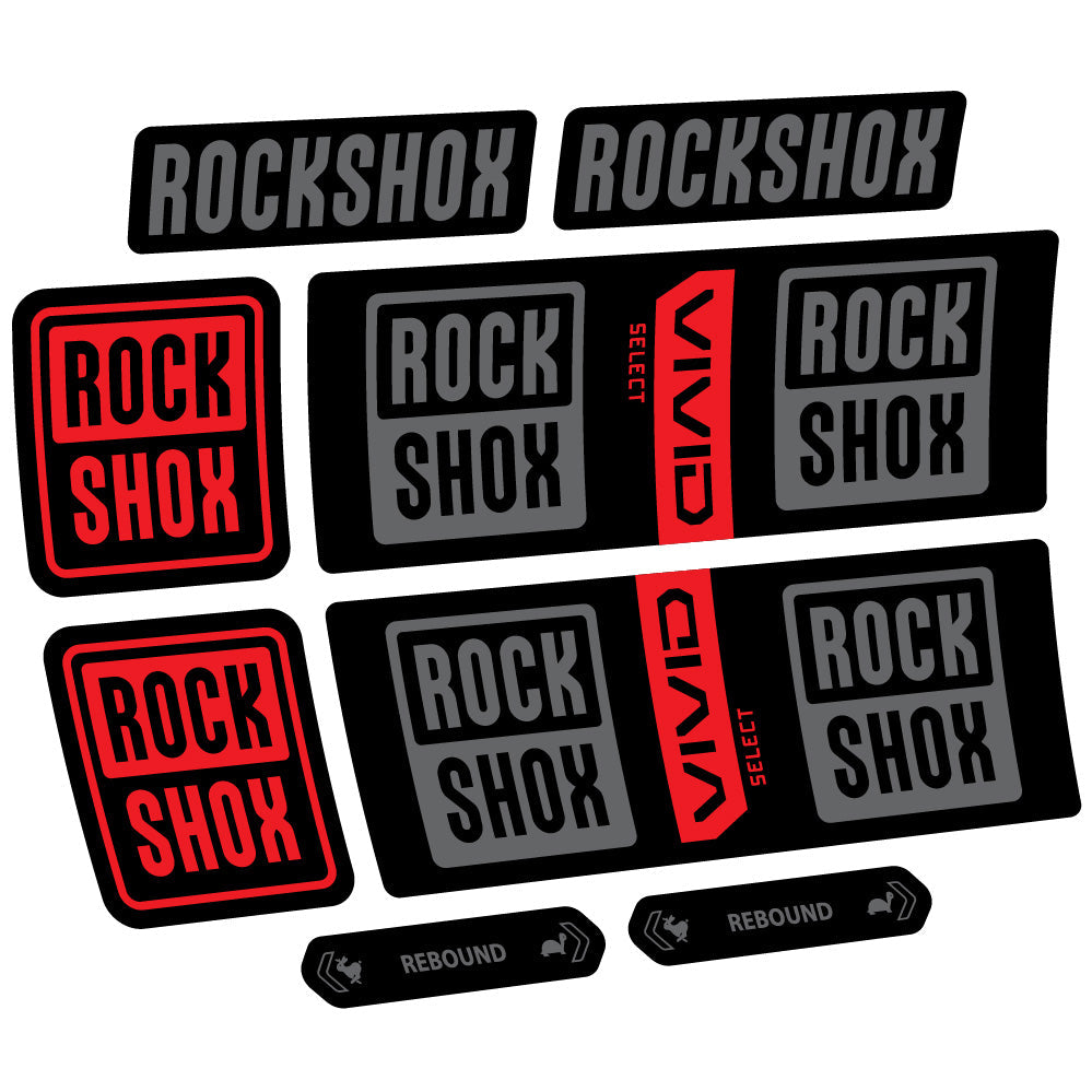 Stickers RockShox Vivid Coil Select compatibles - Autocollants amortisseur VTT