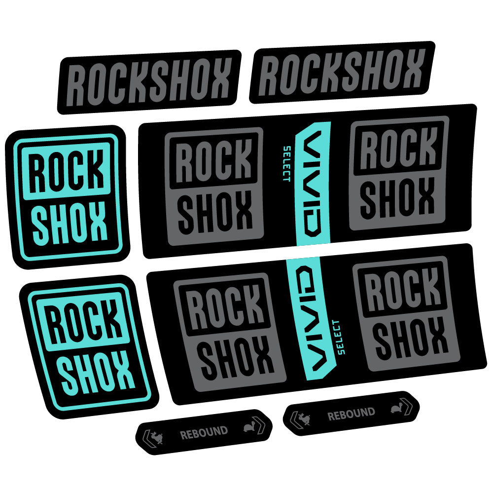 Stickers RockShox Vivid Coil Select compatibles - Autocollants amortisseur VTT