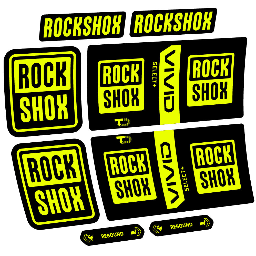 Stickers Rock Shox Vivid Coil Select Plus compatibles Autocollants amortisseur VTT