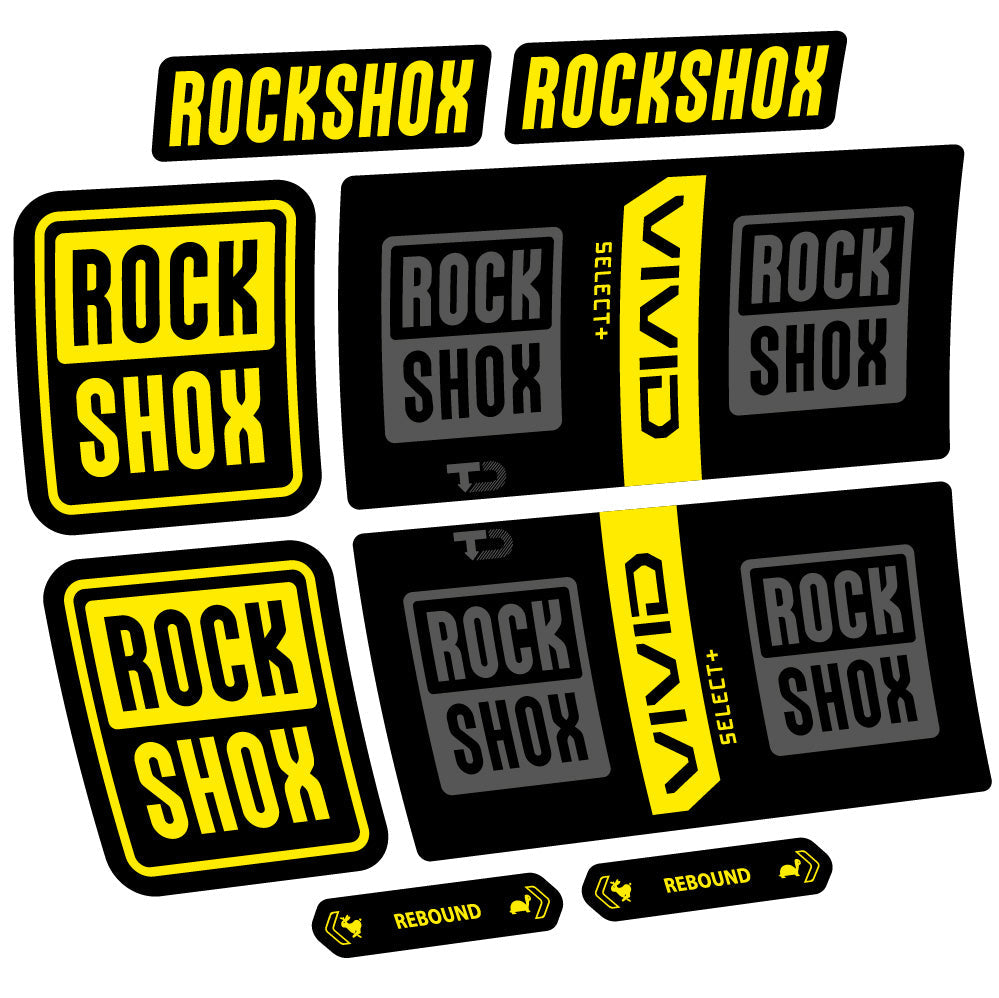 Stickers RockShox Vivid Coil Select Plus compatibles - Autocollants amortisseur VTT