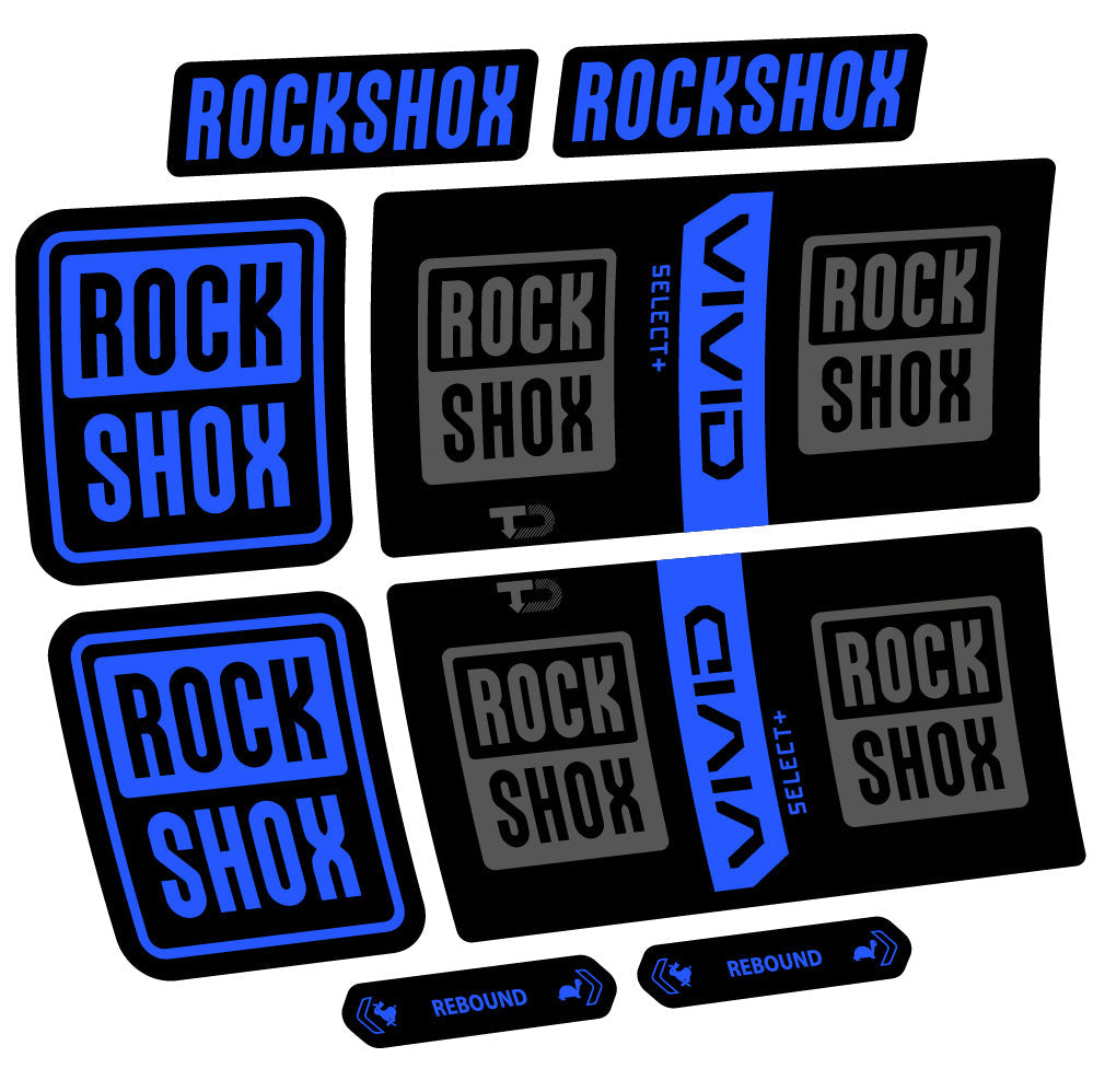 Stickers RockShox Vivid Coil Select Plus compatibles - Autocollants amortisseur VTT