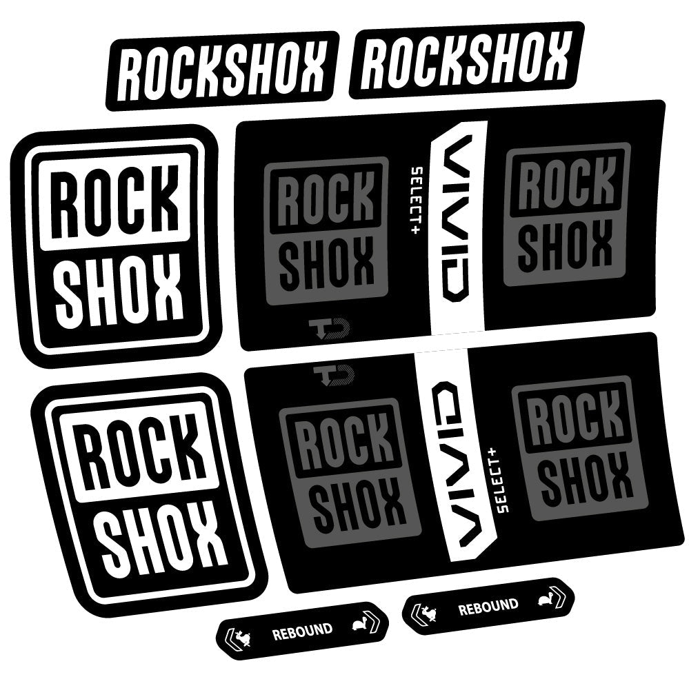 Stickers Rock Shox Vivid Coil Select Plus compatibles Autocollants amortisseur VTT