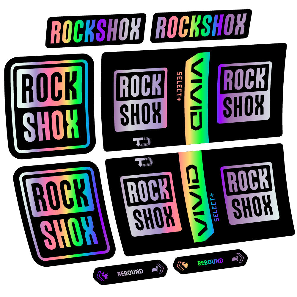 Stickers RockShox Vivid Coil Select Plus compatibles - Autocollants amortisseur VTT