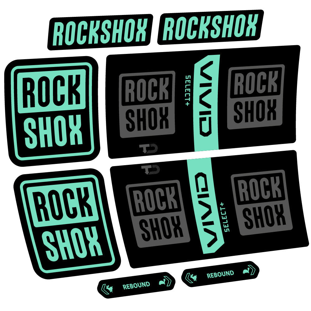 Stickers Rock Shox Vivid Coil Select Plus compatibles Autocollants amortisseur VTT