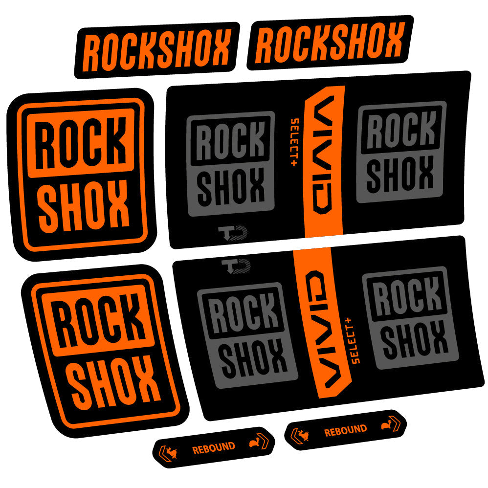 Stickers RockShox Vivid Coil Select Plus compatibles - Autocollants amortisseur VTT