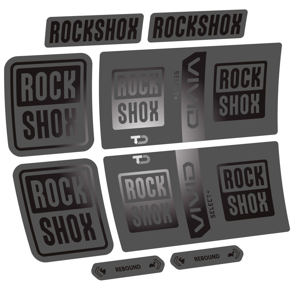 Stickers Rock Shox Vivid Coil Select Plus compatibles Autocollants amortisseur VTT