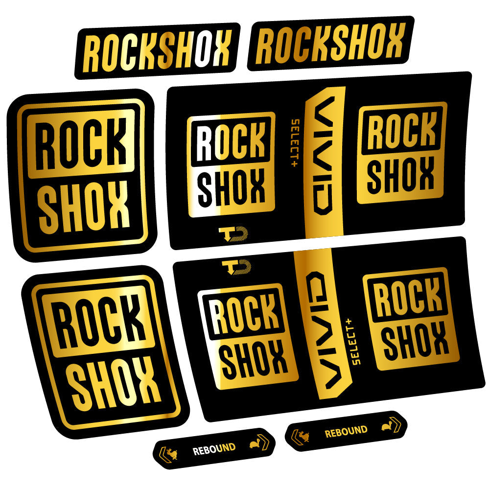Stickers Rock Shox Vivid Coil Select Plus compatibles Autocollants amortisseur VTT