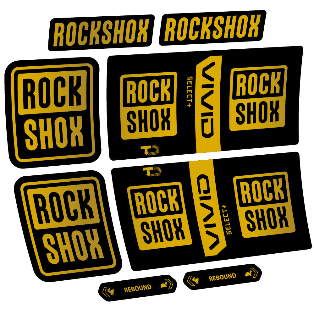 Stickers Rock Shox Vivid Coil Select Plus compatibles Autocollants amortisseur VTT