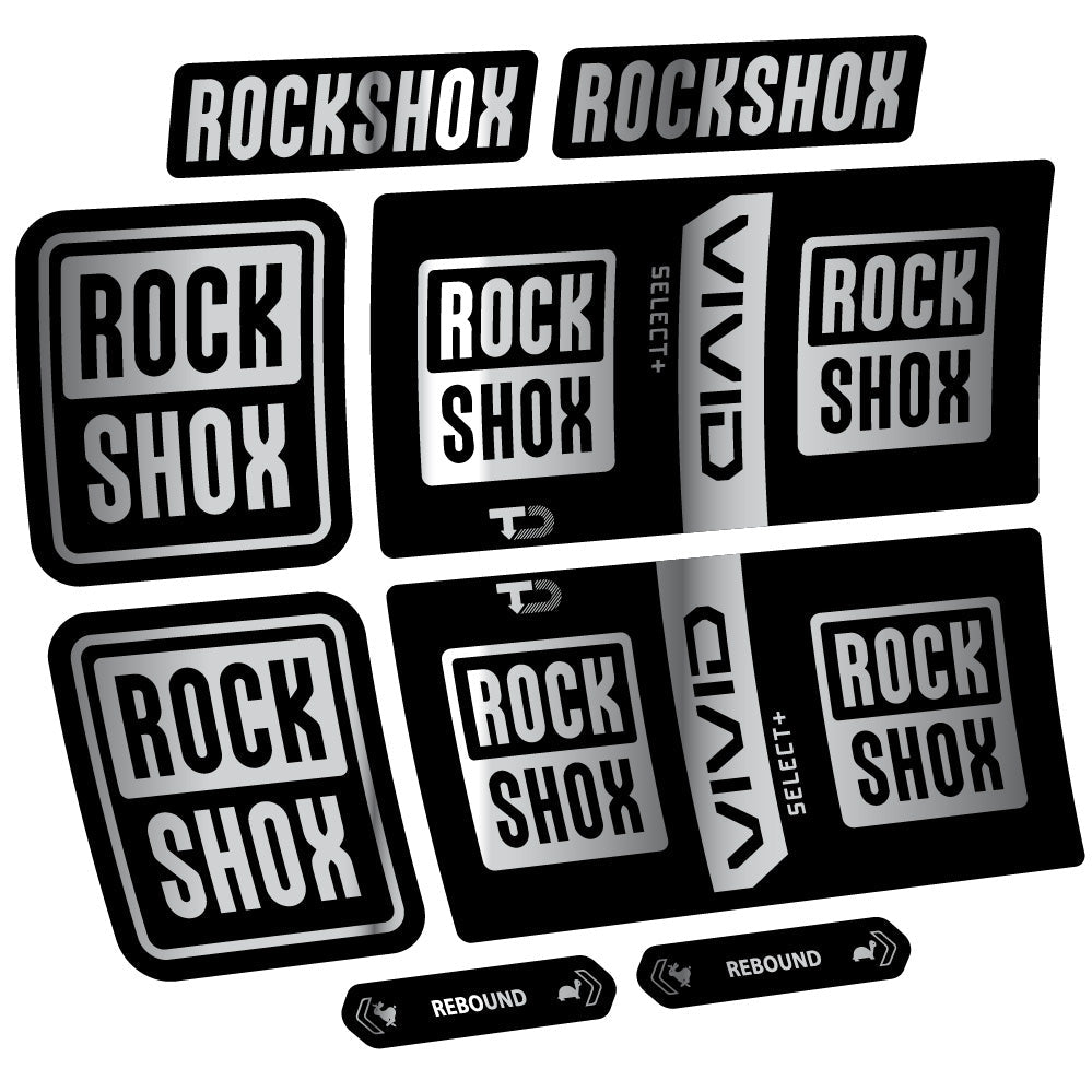 Stickers Rock Shox Vivid Coil Select Plus compatibles Autocollants amortisseur VTT