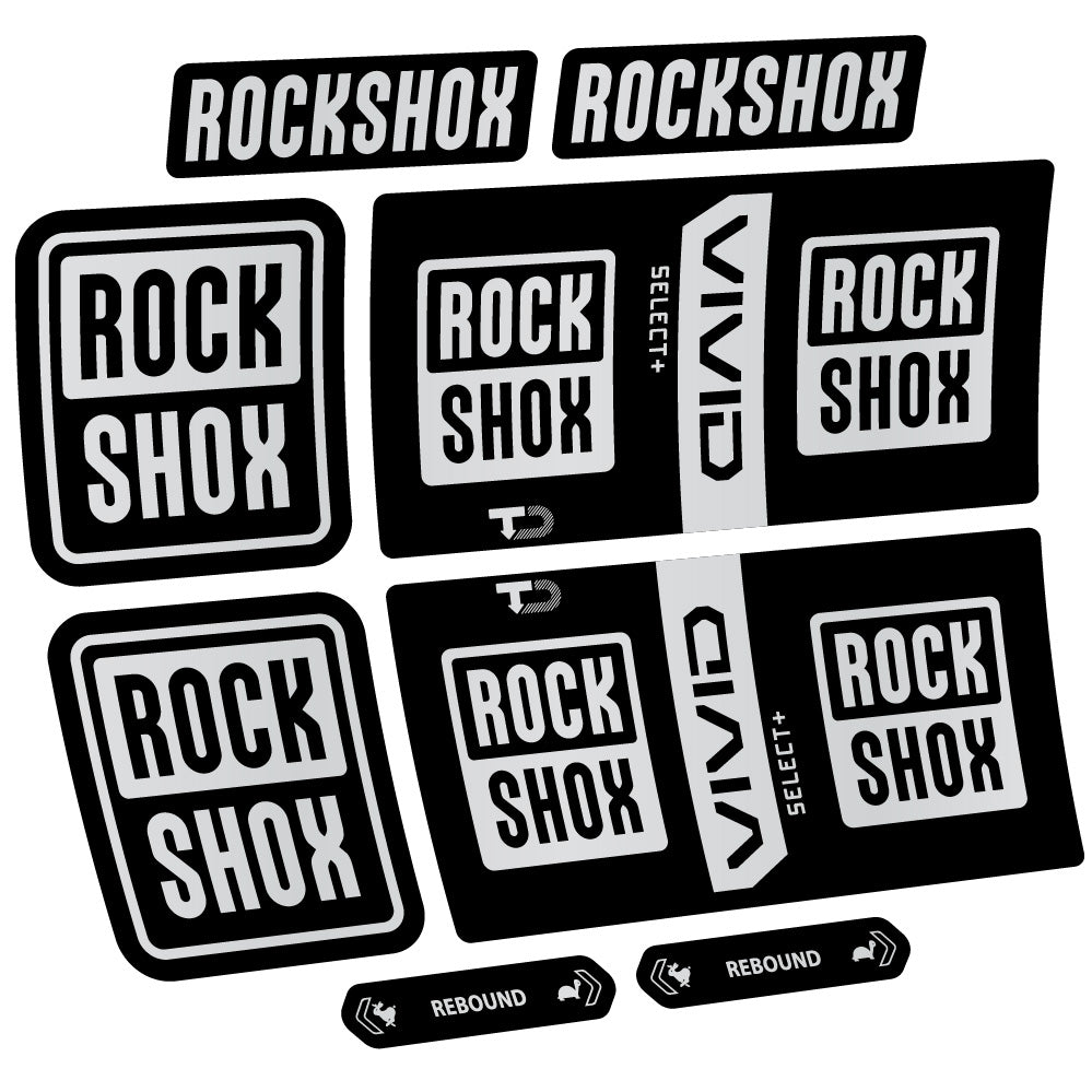 Stickers Rock Shox Vivid Coil Select Plus compatibles Autocollants amortisseur VTT