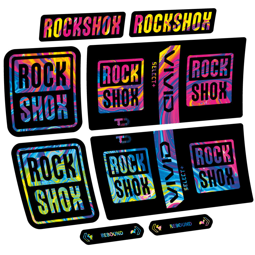 Stickers RockShox Vivid Coil Select Plus compatibles - Autocollants amortisseur VTT