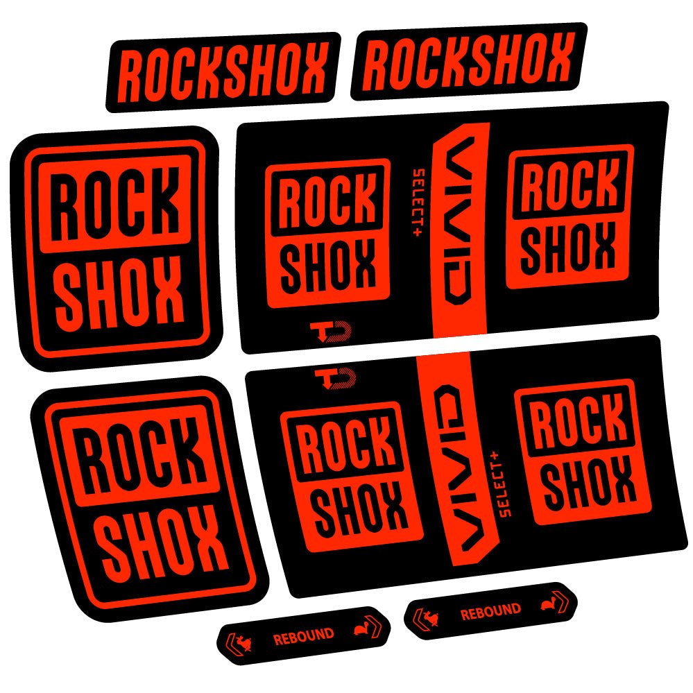 Stickers RockShox Vivid Coil Select Plus compatibles - Autocollants amortisseur VTT