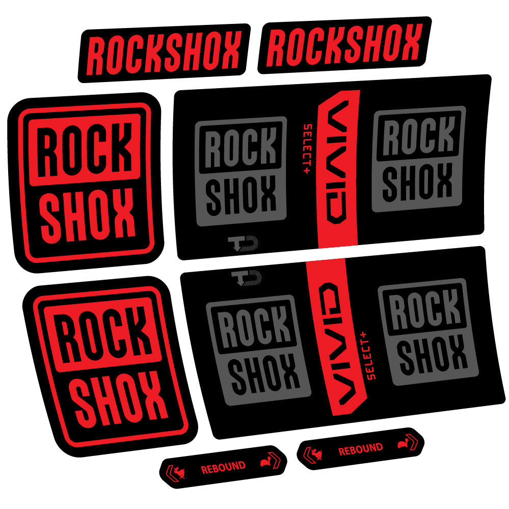 Stickers RockShox Vivid Coil Select Plus compatibles - Autocollants amortisseur VTT