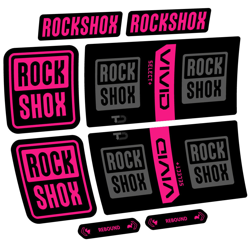 Stickers RockShox Vivid Coil Select Plus compatibles - Autocollants amortisseur VTT