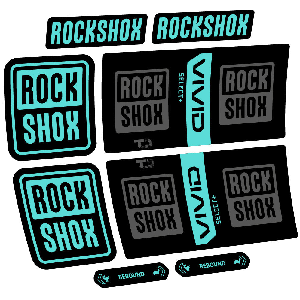 Stickers Rock Shox Vivid Coil Select Plus compatibles Autocollants amortisseur VTT