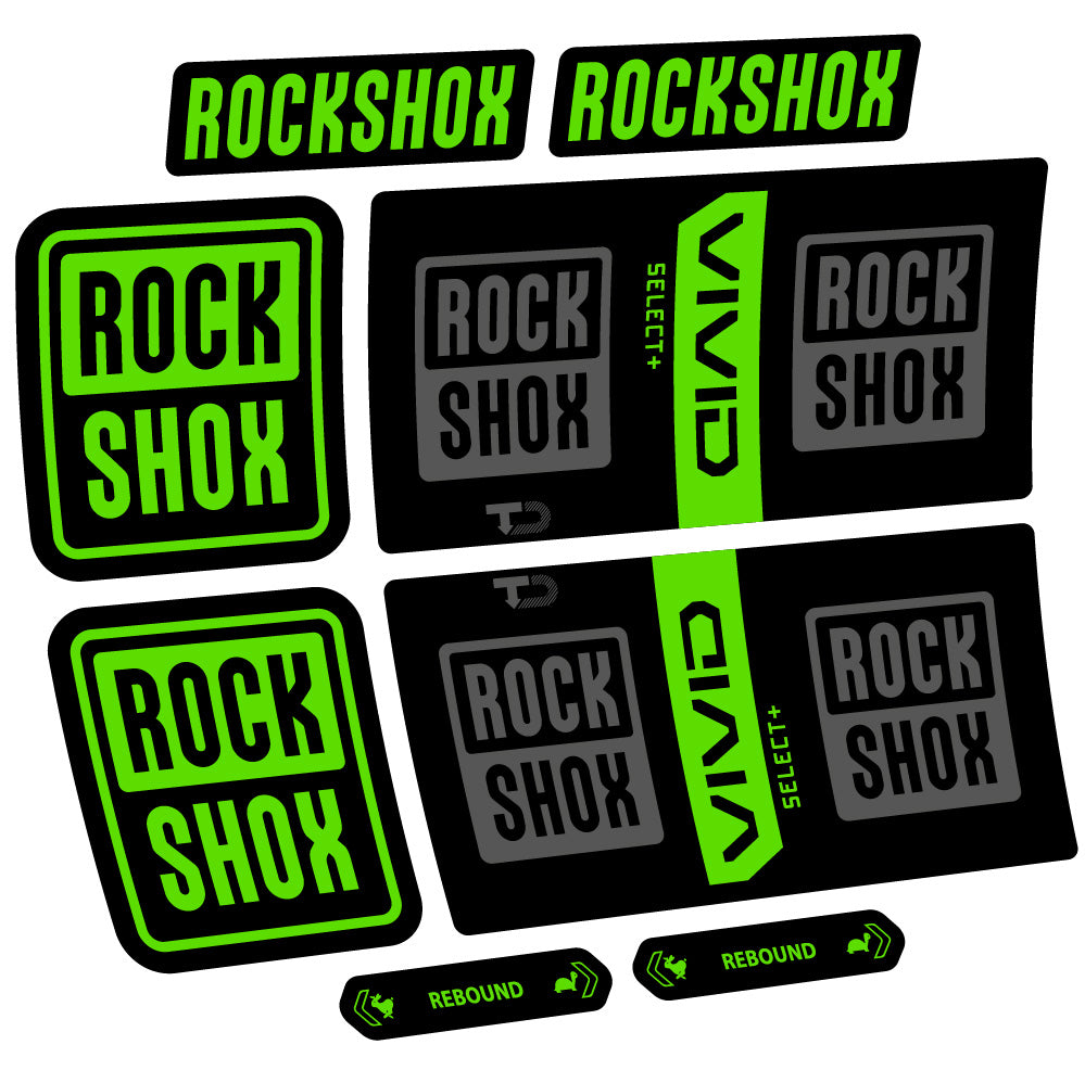 Stickers RockShox Vivid Coil Select Plus compatibles - Autocollants amortisseur VTT
