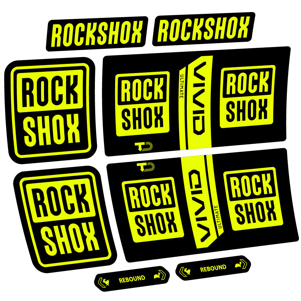Stickers RockShox Vivid Coil Ultimate compatibles - Autocollants amortisseur VTT