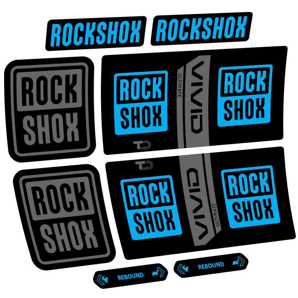 Stickers Rock Shox Vivid Coil Ultimate compatibles Autocollants amortisseur VTT