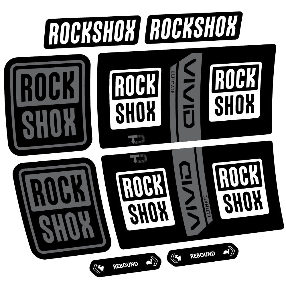 Stickers Rock Shox Vivid Coil Ultimate compatibles Autocollants amortisseur VTT