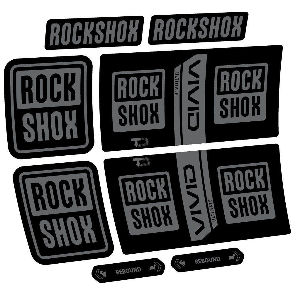 Stickers RockShox Vivid Coil Ultimate compatibles - Autocollants amortisseur VTT