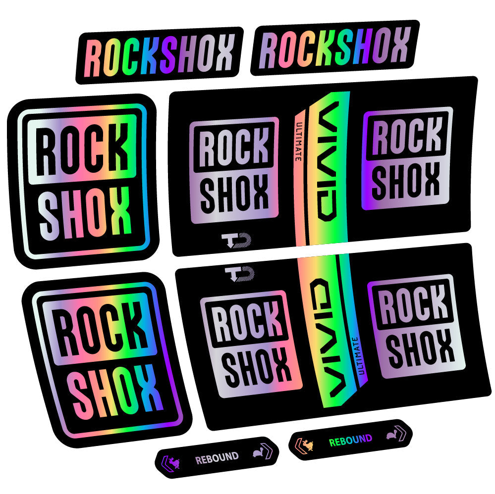 Stickers RockShox Vivid Coil Ultimate compatibles - Autocollants amortisseur VTT
