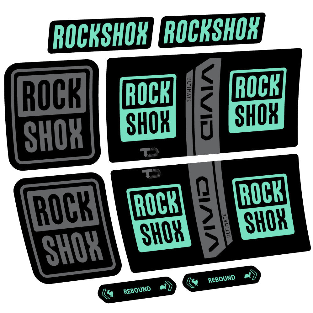 Stickers Rock Shox Vivid Coil Ultimate compatibles Autocollants amortisseur VTT