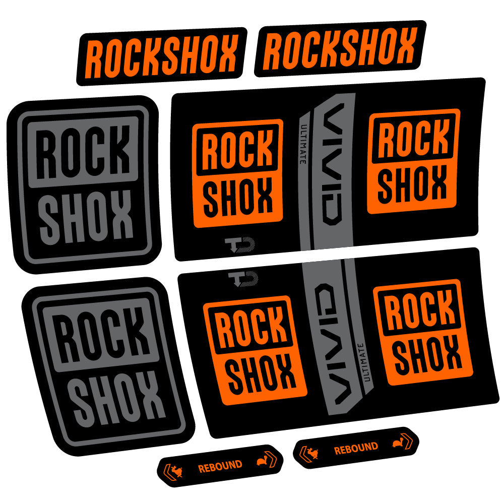 Stickers Rock Shox Vivid Coil Ultimate compatibles Autocollants amortisseur VTT