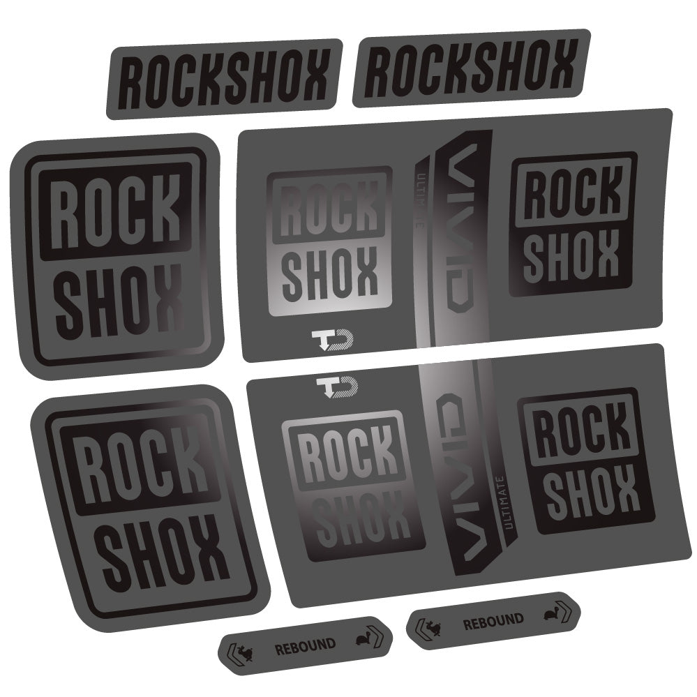 Stickers Rock Shox Vivid Coil Ultimate compatibles Autocollants amortisseur VTT
