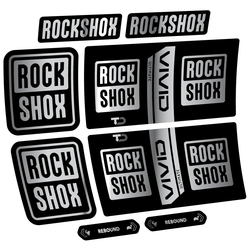 Stickers RockShox Vivid Coil Ultimate compatibles - Autocollants amortisseur VTT