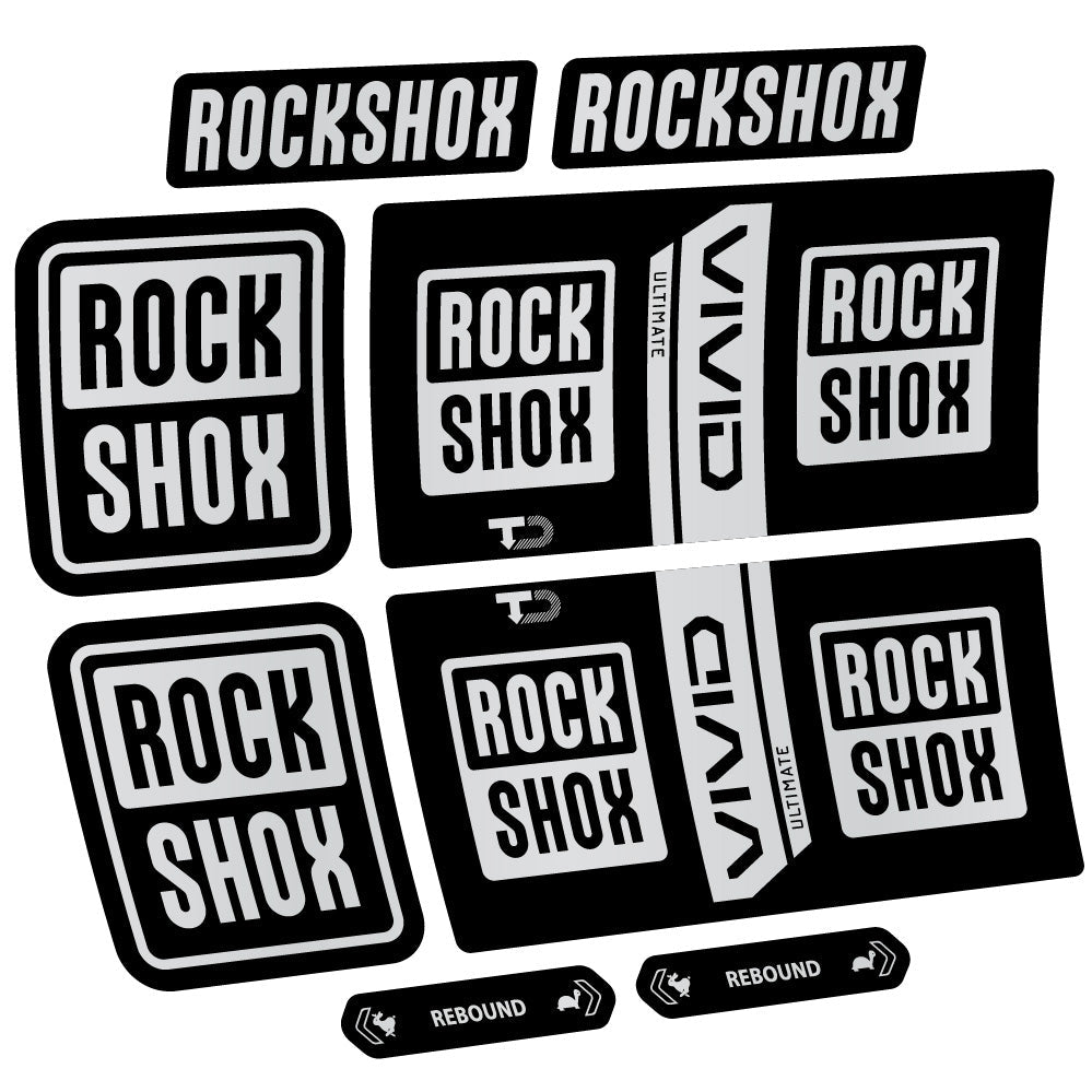 Stickers Rock Shox Vivid Coil Ultimate compatibles Autocollants amortisseur VTT