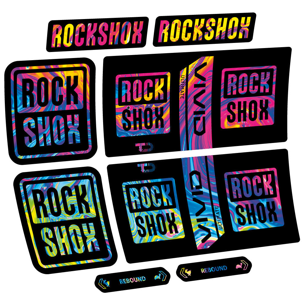 Stickers Rock Shox Vivid Coil Ultimate compatibles Autocollants amortisseur VTT