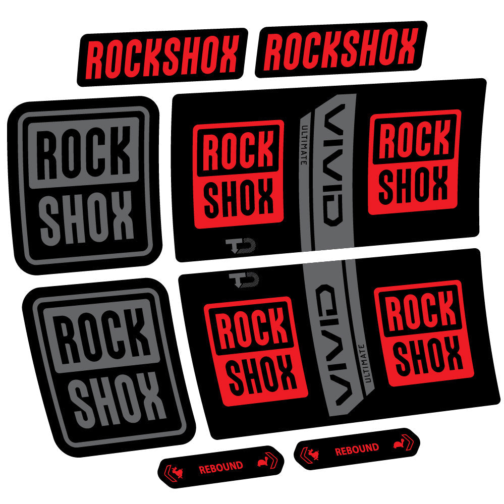 Stickers RockShox Vivid Coil Ultimate compatibles - Autocollants amortisseur VTT