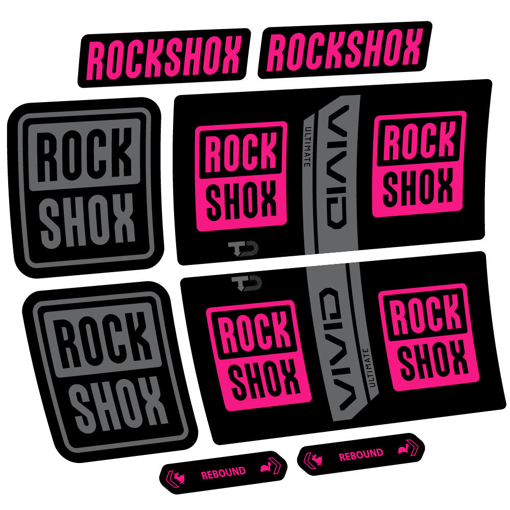 Stickers RockShox Vivid Coil Ultimate compatibles - Autocollants amortisseur VTT
