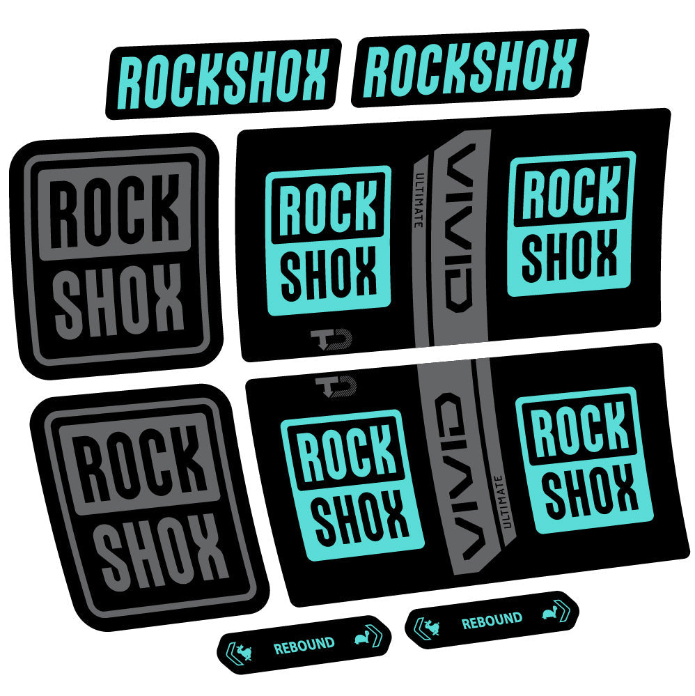 Stickers Rock Shox Vivid Coil Ultimate compatibles Autocollants amortisseur VTT
