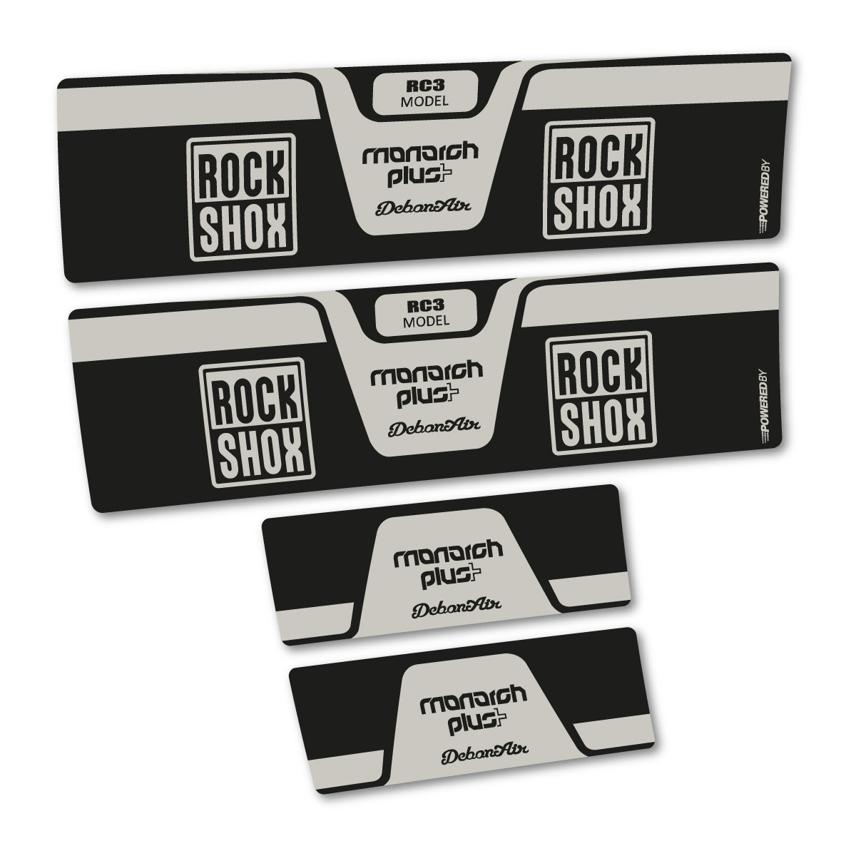 Stickers compatibles RockShox Monarch Plus RC3 2015 pour amortisseur – autocollants vinyle - Gris Pastel