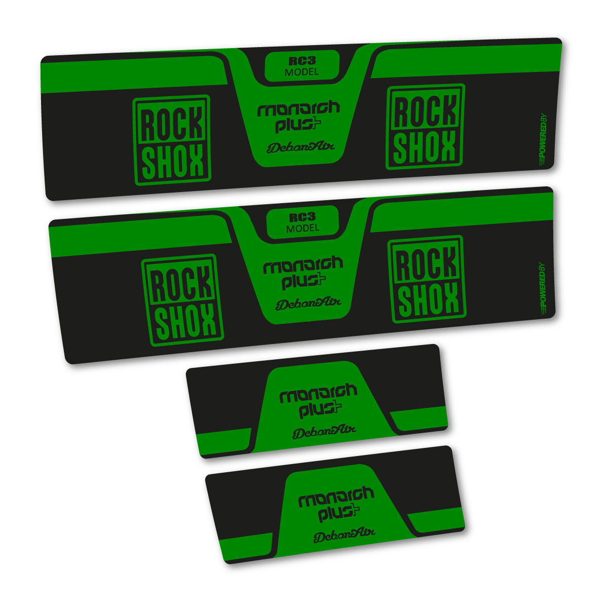 Stickers compatibles RockShox Monarch Plus RC3 2015 pour amortisseur – autocollants vinyle - Vert Moyen
