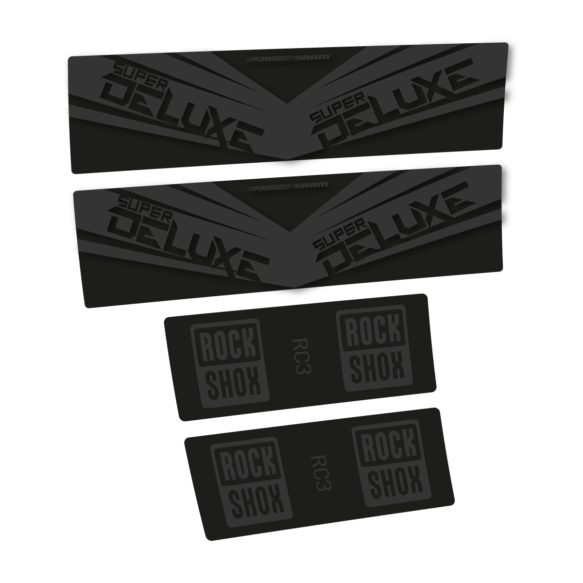 Stickers compatibles RockShox Super Deluxe RC3 2017 pour amortisseur – autocollants vinyle - Gris Anthracite