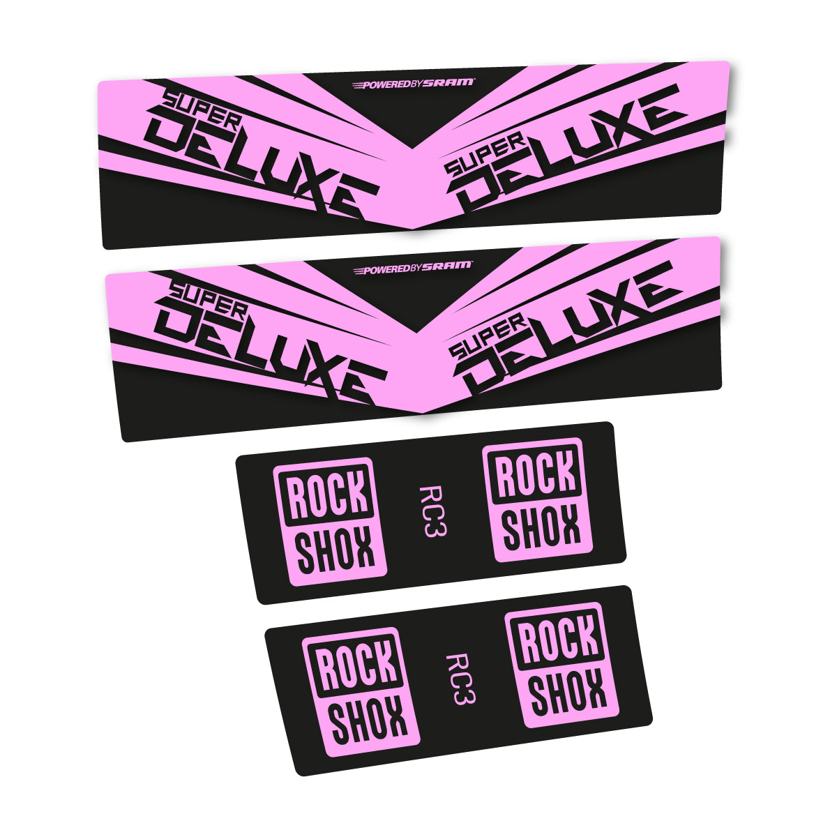 Stickers compatibles RockShox Super Deluxe RC3 2017 pour amortisseur – autocollants vinyle - Lilas Clair
