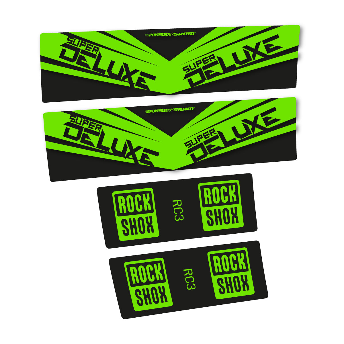 Stickers compatibles RockShox Super Deluxe RC3 2017 pour amortisseur – autocollants vinyle - Vert Pistache
