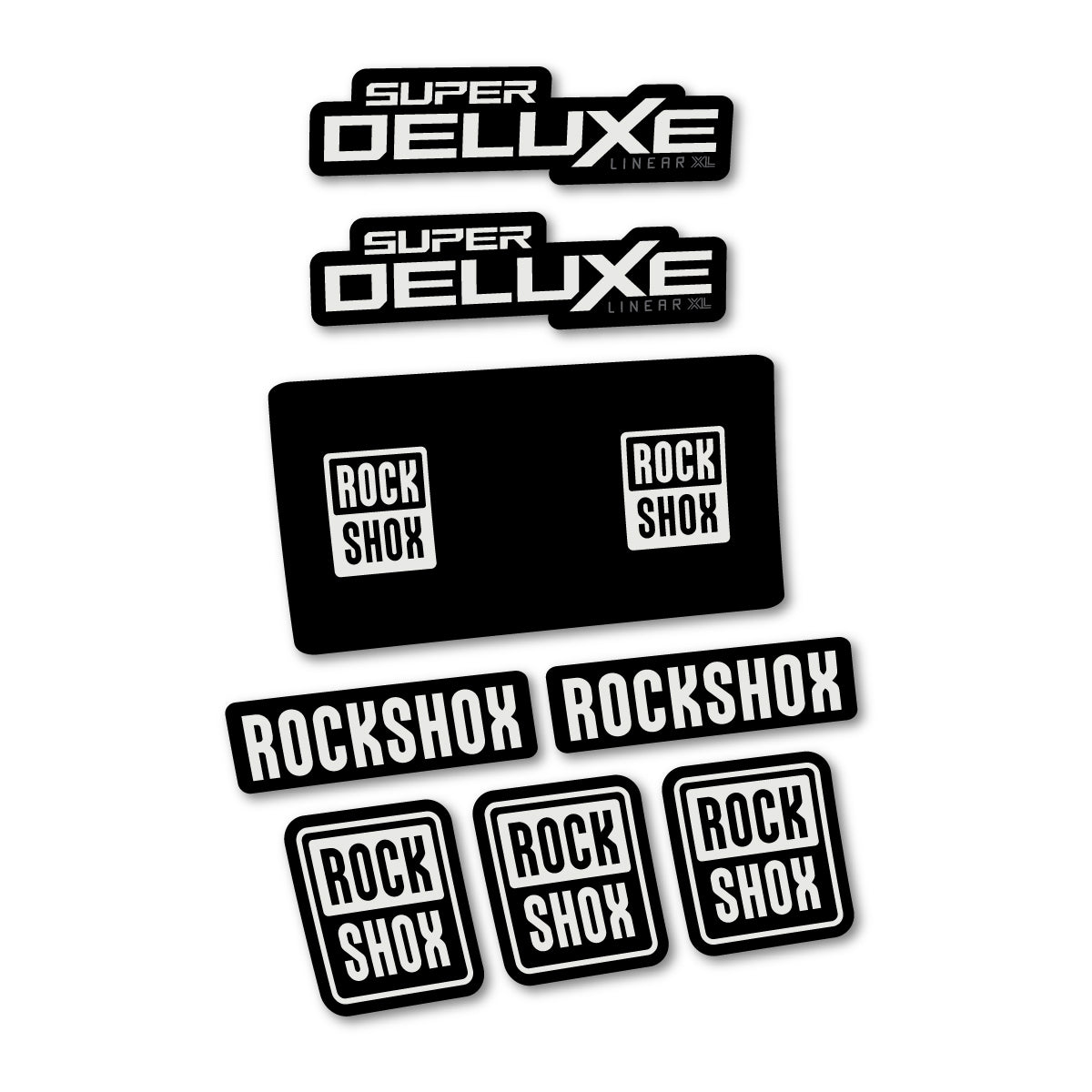 Stickers compatibles RockShox Super Deluxe Base 2027 pour amortisseur – autocollants vinyle - Gris Perle