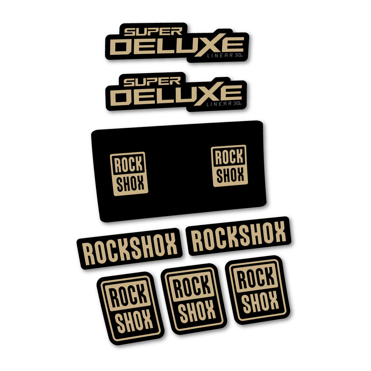 Stickers compatibles RockShox Super Deluxe Base 2027 pour amortisseur – autocollants vinyle - Sable