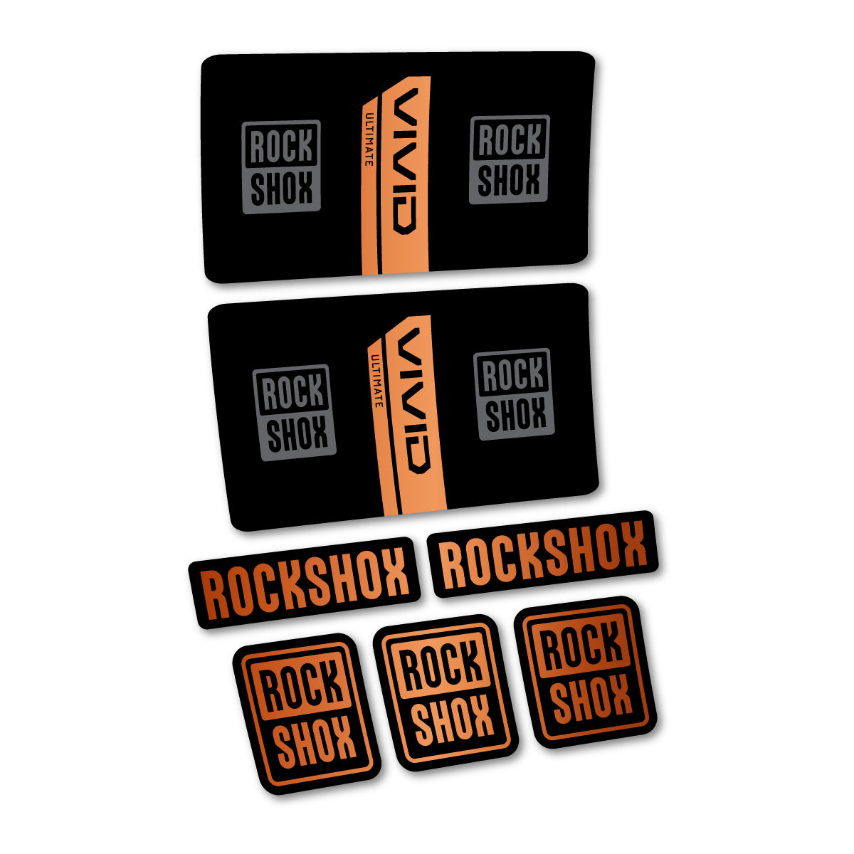 Stickers compatibles RockShox Vivid Coil Ultimate Flight Attendant 2027 pour amortisseur – autocollants vinyle - Bronze