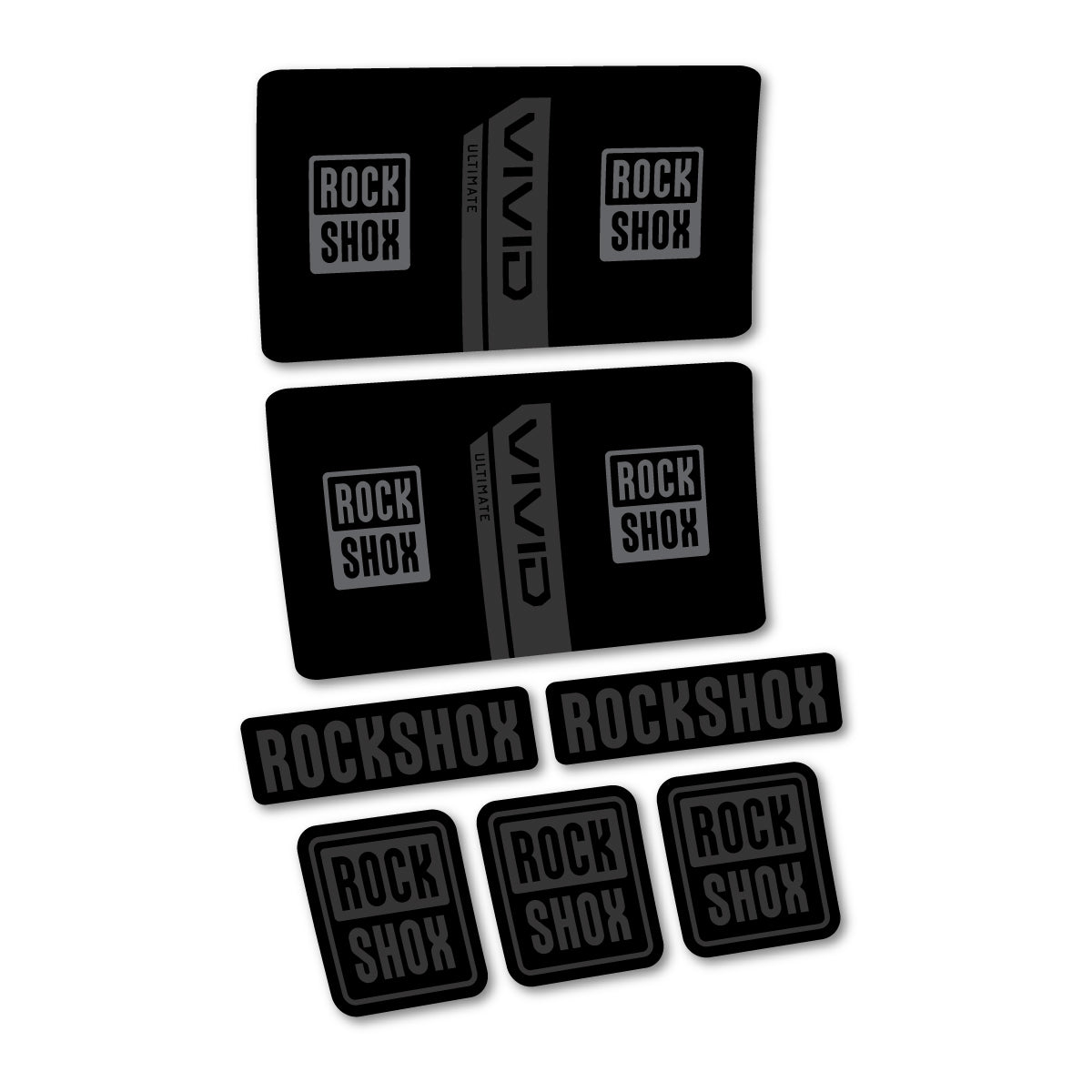 Stickers compatibles RockShox Vivid Coil Ultimate Flight Attendant 2027 pour amortisseur – autocollants vinyle - Gris Anthracite
