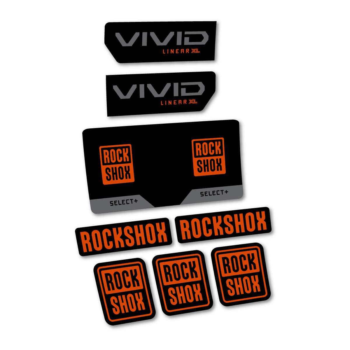 Stickers compatibles RockShox Vivid Select 2027 pour amortisseur – autocollants vinyle - Argile