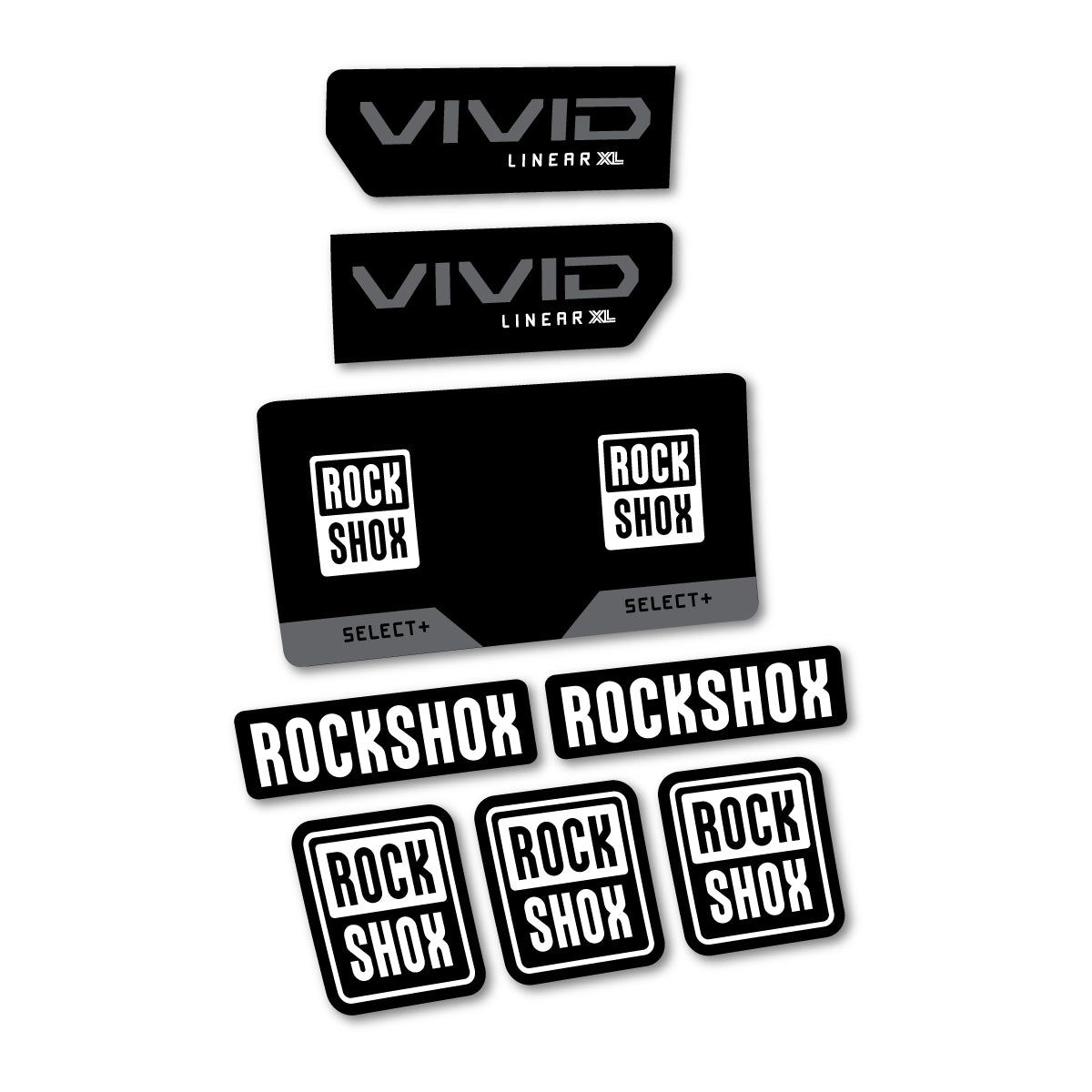 Stickers compatibles RockShox Vivid Select 2027 pour amortisseur – autocollants vinyle - Blanc