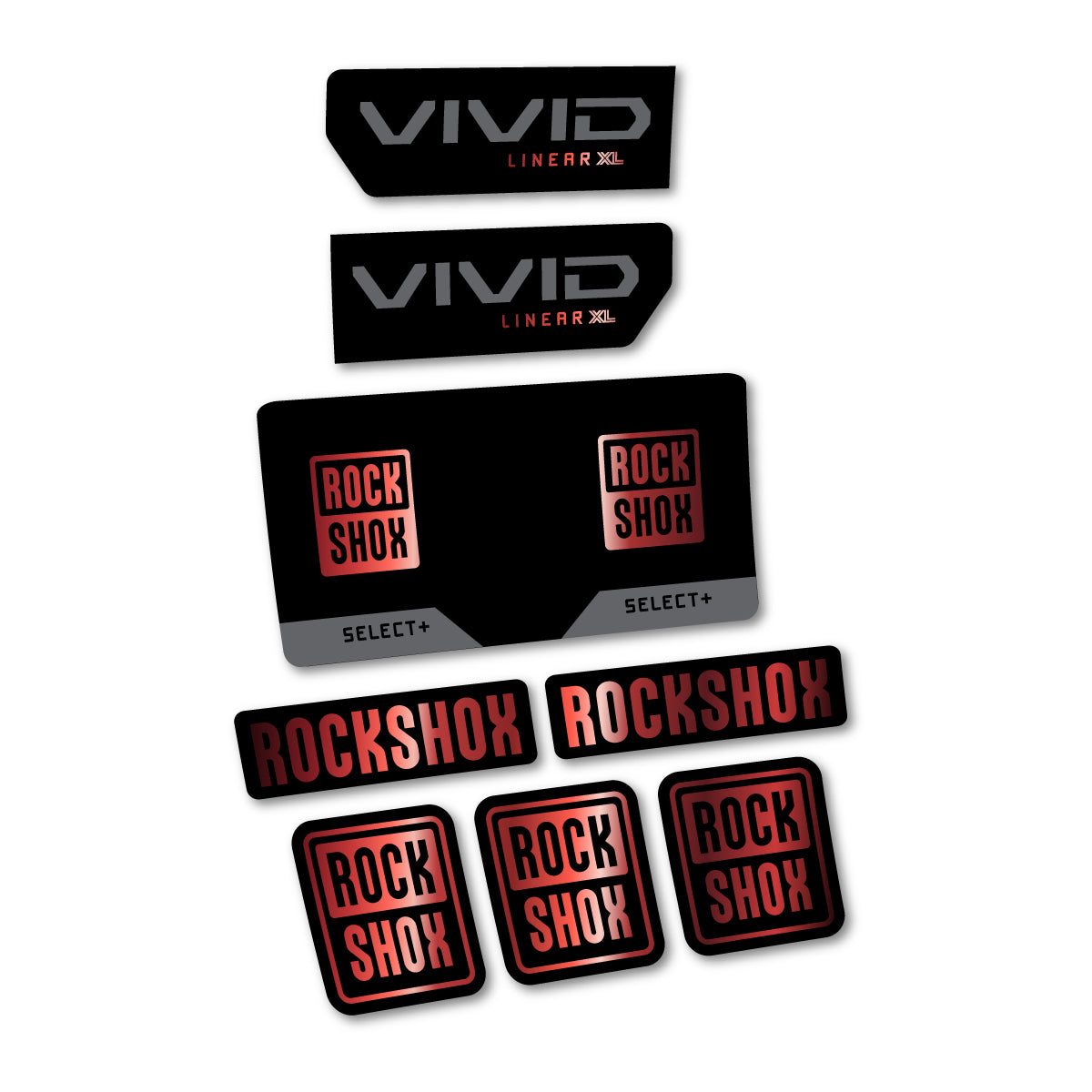 Stickers compatibles RockShox Vivid Select 2027 pour amortisseur – autocollants vinyle - Cuivre