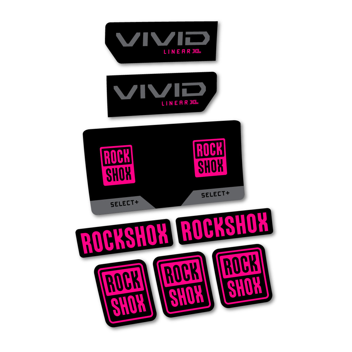 Stickers compatibles RockShox Vivid Select 2027 pour amortisseur – autocollants vinyle - Fuchsia
